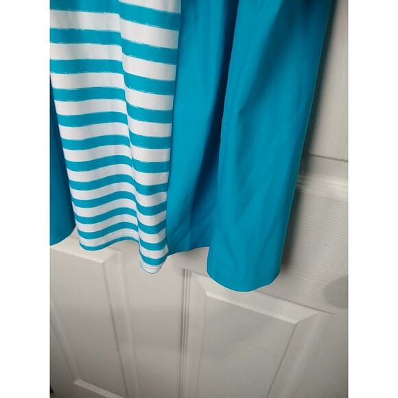 Coastal Blue Woman 1X Aqua White Rash Guard Long Sleeve 1/4 Zip Pullover - Picture 8 of 9